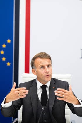 G7 Videoconference at the Elysee Palace - Paris French President Emmanuel Macron speaks following a videoconference with G7 leaders at the Élysée Palace in Paris, France, on October 2, 2026. G7 leaders held talks to coordinate action on rising fuel prices, as Washington increased pressure on European countries to release strategic oil reserves or face a potential US diesel export ban. Photo by Jeanne Accorsini Pool ABACAPRESS.COM Paris France Copyright: xAccorsinixJeanne Pool ABACAx