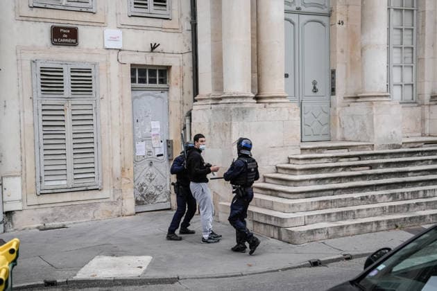 Students clash with police during high-school mobilization in Nancy NANCY, FRANCE - OCTOBER 2: Police officers detain a demonstrator as students gather and clash with security forces around high schools Nancy, France on October 2, 2026. Students gather around several schools and clash with police forces as a nationwide high-school mobilization continues over school conditions and demands for greater education resources in Nancy. Police deploy security units around several locations as demonstrations and blockades continue. Muhammed Said Tako Anadolu Nancy France. Editorial use only. Please get in touch for any other usage.  Copyright: x2026xAnadoluxMuhammedxSaidxTakox