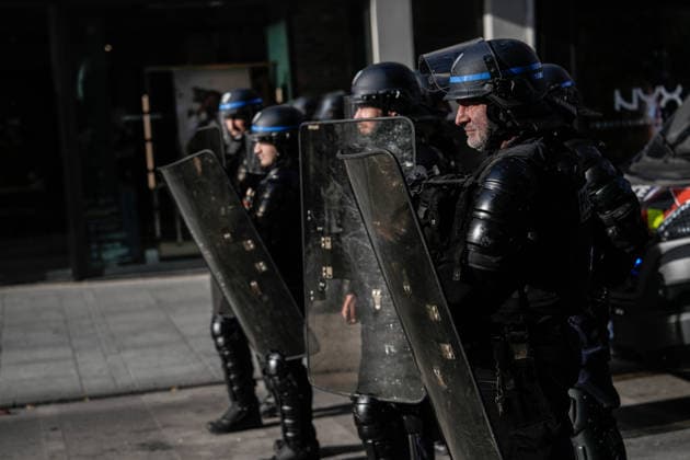 Students clash with police during high-school mobilization in Nancy NANCY, FRANCE - OCTOBER 2: Students clash with security forces as nationwide high-school mobilization continues over school conditions and demands for greater education resources in Nancy, France on October 2, 2026. Law enforcement officers used tear gas to disperse student crowds protesting across multiple school locations as part of nationwide mobilizations over education resources and school conditions. Police deploy security units around several locations as demonstrations and blockades continue. Muhammed Said Tako Anadolu Nancy France. Editorial use only. Please get in touch for any other usage.  Copyright: x2026xAnadoluxMuhammedxSaidxTakox