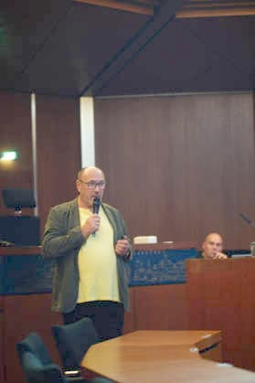 Flensburg, Schleswig-Holstein: Long Night of Democracy at Flensburg City Hall. Here, photographer and author Siegfried Witt