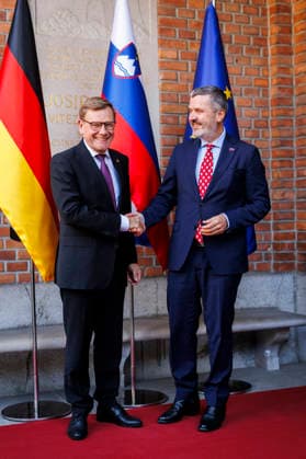 L R Johann Wadephul, CDU, Federal Minister of Foreign Affairs, photographed during a meeting with his Slovenian counterpart, Tone Kajzer, in Ljubljana, October 2, 2026. Photographed on behalf of the Federal Foreign Office, Ljubljana, Slovenia Copyright: xAmreixSchulzx