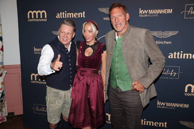 Axel Kahn, Sarah Kahn, and Ralf Moeller at the 2 Fine Time Business Club Oktoberfest at Käfer Stammhaus in Munich, October 2, 2026 Copyright: xAgenturxMatthiasxWehnertx xM.xGränzdörferx