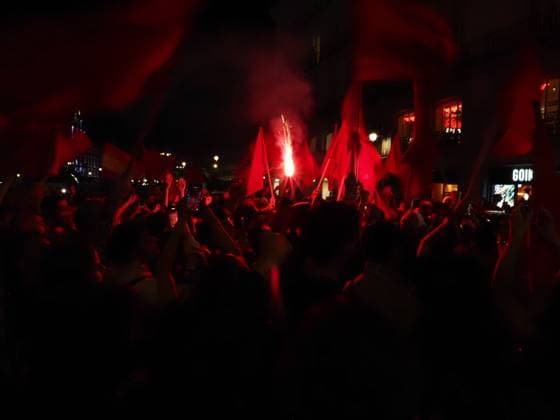 October 2, 2026, Madrid, Madrid, Spain: MADRID, SPAIN - October 02: Hundreds of people who remain camped in Puerta del Sol went out to march through the main streets of Madrid, passing through Calle AlcaloÂ¡, Plaza de Cibeles and Plaza de Neptuno, and returned to the encampment in Puerta del Sol shouting The fight goes on, whatever it takes Madrid Spain - ZUMAh199 20261002_zip_h199_025 Copyright: xAaronxHerediax