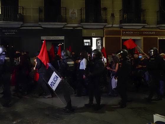 October 2, 2026, Madrid, Madrid, Spain: MADRID, SPAIN - October 02: Hundreds of people who remain camped in Puerta del Sol went out to march through the main streets of Madrid, passing through Calle AlcaloÂ¡, Plaza de Cibeles and Plaza de Neptuno, and returned to the encampment in Puerta del Sol shouting The fight goes on, whatever it takes Madrid Spain - ZUMAh199 20261002_zip_h199_029 Copyright: xAaronxHerediax