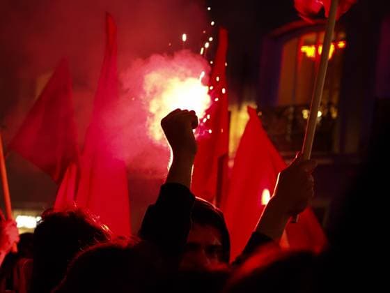 October 2, 2026, Madrid, Madrid, Spain: MADRID, SPAIN - October 02: Hundreds of people who remain camped in Puerta del Sol went out to march through the main streets of Madrid, passing through Calle AlcaloÂ¡, Plaza de Cibeles and Plaza de Neptuno, and returned to the encampment in Puerta del Sol shouting The fight goes on, whatever it takes Madrid Spain - ZUMAh199 20261002_zip_h199_027 Copyright: xAaronxHerediax