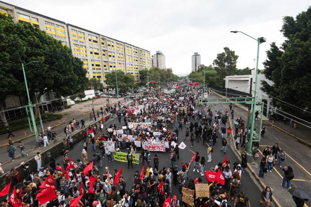 October 2, 2026, Mexico City, Mexico: Students, social organizations and survivors took part in a march from Tlatelolco square to the Zocalo in Mexico City, marking the 58th anniversary of the October 2, 1968 student massacre. Demonstrators demanded justice, truth and guarantees of non-repetition. Mexico City Mexico - ZUMAl178 20261002_znp_l178_001 Copyright: xCristianxLeyvax