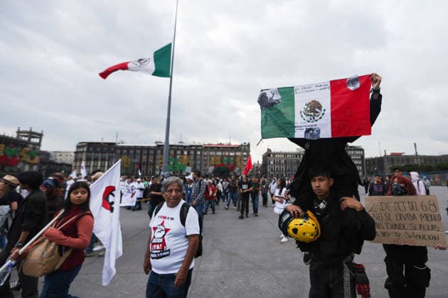October 2, 2026, Mexico City, Mexico: Students, social organizations and survivors took part in a march from Tlatelolco square to the Zocalo in Mexico City, marking the 58th anniversary of the October 2, 1968 student massacre. Demonstrators demanded justice, truth and guarantees of non-repetition. Mexico City Mexico - ZUMAl178 20261002_znp_l178_021 Copyright: xCristianxLeyvax