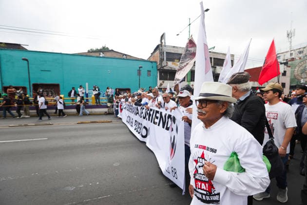 October 2, 2026, Mexico City, Mexico: Students, social organizations and survivors took part in a march from Tlatelolco square to the Zocalo in Mexico City, marking the 58th anniversary of the October 2, 1968 student massacre. Demonstrators demanded justice, truth and guarantees of non-repetition. Mexico City Mexico - ZUMAl178 20261002_znp_l178_012 Copyright: xCristianxLeyvax