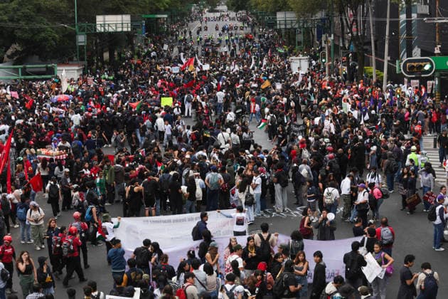 October 2, 2026, Mexico City, Mexico: Students, social organizations and survivors took part in a march from Tlatelolco square to the Zocalo in Mexico City, marking the 58th anniversary of the October 2, 1968 student massacre. Demonstrators demanded justice, truth and guarantees of non-repetition. Mexico City Mexico - ZUMAl178 20261002_znp_l178_007 Copyright: xCristianxLeyvax