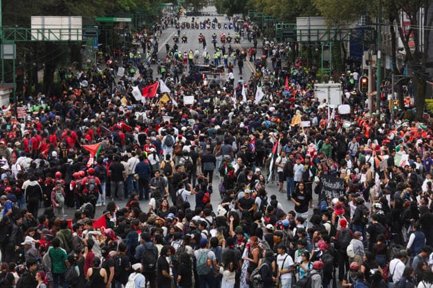 October 2, 2026, Mexico City, Mexico: Students, social organizations and survivors took part in a march from Tlatelolco square to the Zocalo in Mexico City, marking the 58th anniversary of the October 2, 1968 student massacre. Demonstrators demanded justice, truth and guarantees of non-repetition. Mexico City Mexico - ZUMAl178 20261002_znp_l178_004 Copyright: xCristianxLeyvax