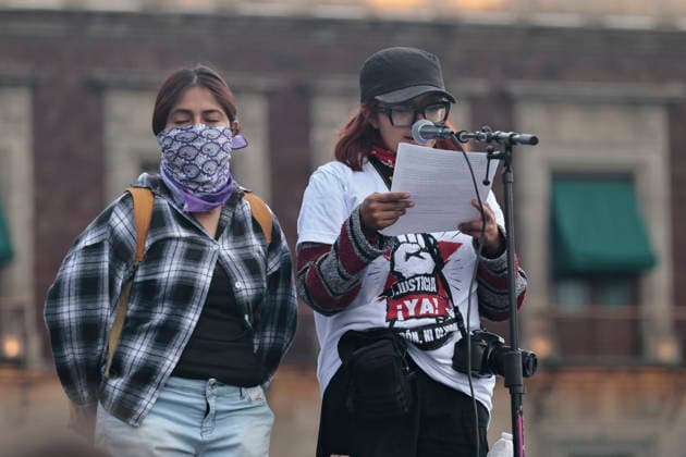 October 2, 2026, Mexico City, Cdmx, Mexico: Thousands of people carrying placards gathered at the Plaza de las Tres Culturas and the surrounding area to commemorate the 58th anniversary of the 1968 student massacre in Tlatelolco; they marched toward Mexico City s Zo³calo to hold a rally in memory of those who died during the 1968 student movement. Prior to this, hundreds of students arrived at the meeting point near the Tlatelolco Metro station, where a heavy police deployment from the Secretariat of Citizen Security (SSCCDMX) was already waiting for them; these hooded officers on motorcycles boxed the students in, both inside and outside the metro facilities, to prevent their peaceful movement, sparking conflict through abuses of authori - ZUMAp204 20261002_zip_p204_135 Copyright: xJosuexPerezx