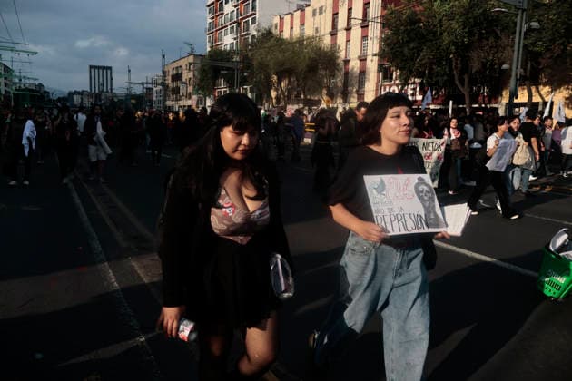 October 2, 2026, Mexico City, Cdmx, Mexico: Thousands of people carrying placards gathered at the Plaza de las Tres Culturas and the surrounding area to commemorate the 58th anniversary of the 1968 student massacre in Tlatelolco; they marched toward Mexico City s Zo³calo to hold a rally in memory of those who died during the 1968 student movement. Prior to this, hundreds of students arrived at the meeting point near the Tlatelolco Metro station, where a heavy police deployment from the Secretariat of Citizen Security (SSCCDMX) was already waiting for them; these hooded officers on motorcycles boxed the students in, both inside and outside the metro facilities, to prevent their peaceful movement, sparking conflict through abuses of authori - ZUMAp204 20261002_zip_p204_128 Copyright: xJosuexPerezx