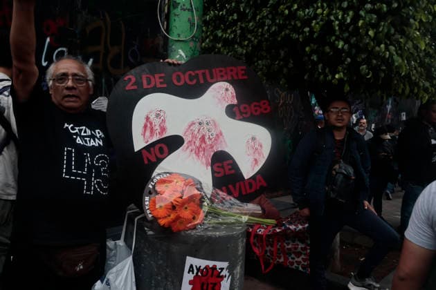 October 2, 2026, Mexico City, Cdmx, Mexico: Thousands of people carrying placards gathered at the Plaza de las Tres Culturas and the surrounding area to commemorate the 58th anniversary of the 1968 student massacre in Tlatelolco; they marched toward Mexico City s Zo³calo to hold a rally in memory of those who died during the 1968 student movement. Prior to this, hundreds of students arrived at the meeting point near the Tlatelolco Metro station, where a heavy police deployment from the Secretariat of Citizen Security (SSCCDMX) was already waiting for them; these hooded officers on motorcycles boxed the students in, both inside and outside the metro facilities, to prevent their peaceful movement, sparking conflict through abuses of authori - ZUMAp204 20261002_zip_p204_133 Copyright: xJosuexPerezx