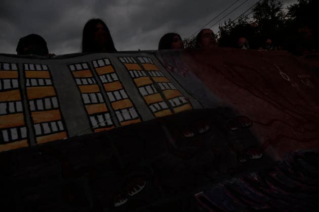 October 2, 2026, Mexico City, Cdmx, Mexico: Thousands of people carrying placards gathered at the Plaza de las Tres Culturas and the surrounding area to commemorate the 58th anniversary of the 1968 student massacre in Tlatelolco; they marched toward Mexico City s Zo³calo to hold a rally in memory of those who died during the 1968 student movement. Prior to this, hundreds of students arrived at the meeting point near the Tlatelolco Metro station, where a heavy police deployment from the Secretariat of Citizen Security (SSCCDMX) was already waiting for them; these hooded officers on motorcycles boxed the students in, both inside and outside the metro facilities, to prevent their peaceful movement, sparking conflict through abuses of authori - ZUMAp204 20261002_zip_p204_129 Copyright: xJosuexPerezx