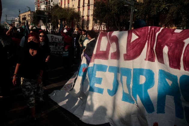 October 2, 2026, Mexico City, Cdmx, Mexico: Thousands of people carrying placards gathered at the Plaza de las Tres Culturas and the surrounding area to commemorate the 58th anniversary of the 1968 student massacre in Tlatelolco; they marched toward Mexico City s Zo³calo to hold a rally in memory of those who died during the 1968 student movement. Prior to this, hundreds of students arrived at the meeting point near the Tlatelolco Metro station, where a heavy police deployment from the Secretariat of Citizen Security (SSCCDMX) was already waiting for them; these hooded officers on motorcycles boxed the students in, both inside and outside the metro facilities, to prevent their peaceful movement, sparking conflict through abuses of authori - ZUMAp204 20261002_zip_p204_119 Copyright: xJosuexPerezx