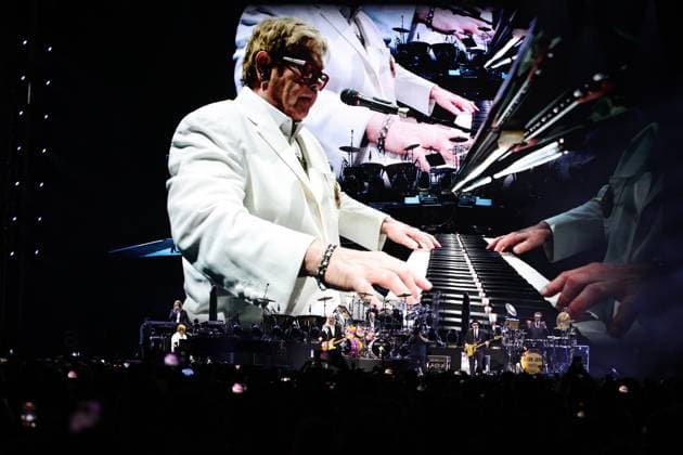 October 2, 2026, Ciudad De Mexico, Ciudad De Mexico, Mexico: TO - 53325 - Mexico City - 02 10 2026 - English singer-songwriter Elton John during his performance at Banorte Stadium in Mexico City part of his - Farewell Yellow Brick Road - farewell tour on a visit titled - Farewell to Mexico -.Clasos photo Ciudad De Mexico Mexico - ZUMAcs4_ 20261002_faa_cs4_081 Copyright: xAlfonsoxManzanox