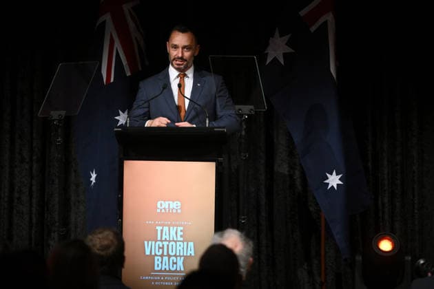 ONE NATION CAMPAIGN LAUNCH, One Nation Victoria leader Warren Pickering speaks during the launch of the One Nation 2026 Victorian State Campaign at in Melbourne, Saturday, October 3, 2026. ( NO ARCHIVING MELBOURNE VICTORIA Australia  Copyright: xJOELxCARRETTx 20261003158346682563