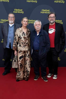 Dirk Kämper, Pamela Biermann, Wolf Biermann, and Jens Meurer at the premiere of the documentary *Biermann* at the 34th Filmfest Hamburg 2026 at Cinemaxx Dammtor in Hamburg, October 2, 2026 Foto:xgbrcix xFuturexImagex biermann_6052