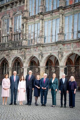 Celebrations for German Unity Day 2026 in Bremen: Charlotte Merz, wife of Federal Chancellor Friedrich Merz (CDU), along with Ke