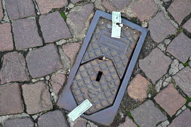German Unity Day, October 3, 2026; German Unity Day celebrations; State of Bremen; sealed sewer cover, Bremen, Germany 1084069763st