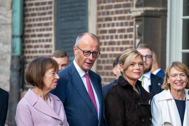 Celebrating German Unity Day in Bremen: Celebrations for German Unity Day 2026, Bremen, October 3, 2026, Bremen, Germany, October 3, 26. Celebrating German Unity Day in Bremen at the market square, City Hall on October 3, 2026, in Bremen, Germany. Photo by Axel Kaste: German Chancellor Friedrich Merz ( Tag d. Dt. Einheit 3.10.26 LR-6879