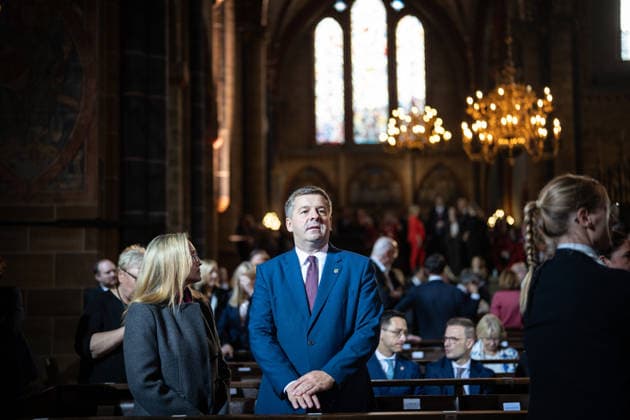 Ecumenical service at St. Petri Cathedral; Sven Schulze, acting Minister-President of Saxony-Anhalt, with his wife Kati; Official central celebrations for German Unity Day 2026 in Bremen, Bremen, Germany; downtown Bremen