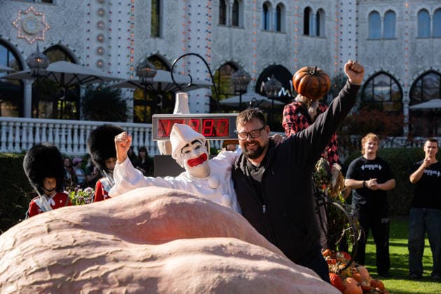 Danish Giant Pumpkin Championship Results Announced: Peter Holst Olsen from Næstved and his giant pumpkin weighing 1,198 kg won the Danish Giant Pumpkin Championship at Tivoli in Copenhagen on Saturday, October 3, 2026. Photo by Emil Nicolai Helms, Scanpix 2026, Copenhagen, Denmark  Copyright: EmilxNicolaixHelmsx spdk20261003-132514-L