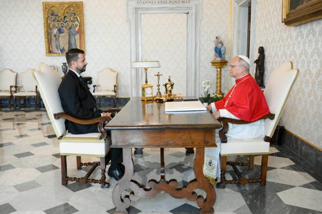 ITALY - PRIVATE AUDIENCE - VATICAN-2026 10 3 Italy, Rome, Vatican, 2026 10 3 Pope Leo XIV receives in a private audience S.E. il Signor Jakov Milatovic, President of Montenegro at The Vatican . EDITORIAL USE ONLY - NO BOOKS Copyright: xVATICANxMEDIA xCatholicxPressxPhotox