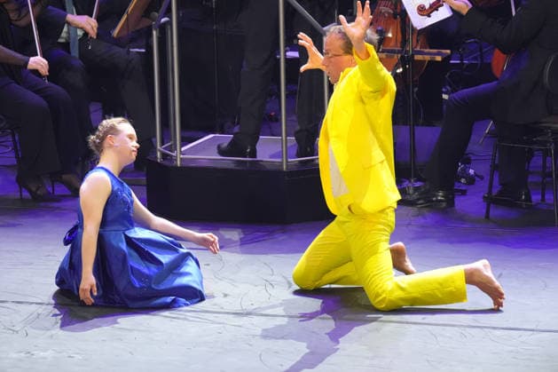 German Unity Day Ceremony in Bremen: Neele Buchholz and Tomas Buenger perform a dance piece based on *Beauty and the Beast* at the German Unity Day ceremony at *Die Glocke* in Bremen, October 3, 2026, Bremen, Germany