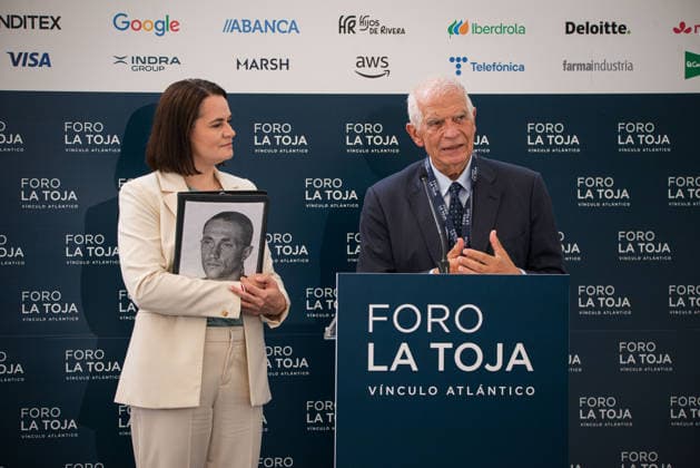 Day Three of the La Toja Vínculo Atlántico Forum I D The leader of the democratic opposition in Belarus, Svetlana Tikhanovskaya, and the former High Representative of the European Union for Foreign Affairs and Security Policy, Josep Borrell, during the La Toja Atlantic Link Forum on October 3, 2026, in O Grove, Pontevedra, Galicia, Spain. The La Toja Vínculo Atlántico Forum is a renowned annual forum for debate and reflection focused on the defense of liberal democracy, the Atlantic partnership, and international cooperation. Founded in 2019 on the initiative of Josep Piqué, Amancio López Seijas, and the Hotusa Group, it brings together prominent political and business leaders, academics, and representatives of civil society on the island Copyright: xElenaxFernandezx 7817521