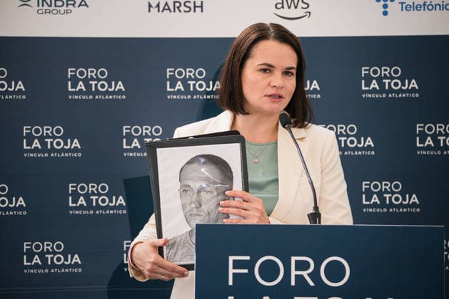 Third Day of the La Toja Vínculo Atlántico Forum Belarusian democratic opposition leader Svetlana Tikhanovskaya during the La Toja Vínculo Atlántico Forum on October 3, 2026, in O Grove, Pontevedra, Galicia, Spain. The La Toja Atlantic Link Forum is a renowned annual forum for debate and reflection focused on the defense of liberal democracy, the Atlantic link, and international cooperation. Founded in 2019 on the initiative of Josep Piqué, Amancio López Seijas, and the Hotusa Group, it brings together prominent political and business leaders, academics, and representatives of civil society on the island of La Toja. OCTOBER 3, 2026 Elena Ferná O Grove, Pontevedra, Galicia O Grove, Pontevedra, Galicia, Spain Copyright: xElenaxFernandezx 7817530