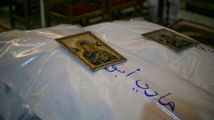 October 3, 2026, Gaza City, Gaza Strip, Palestinian Territory: Palestinian Christians gather to bid farewell and pray beside the bodies of Maysaa Abu Daoud and her daughter, Mary Abu Daoud, who were killed in an Israeli airstrike that targeted a residential apartment in western Gaza City. Funeral prayers are held at St. Porphyrios Church in the Zeitoun neighborhood of southeastern Gaza City. Gaza City Palestinian Territory - ZUMAz119 20261003_zip_z119_035 Copyright: xSalahxHashemx