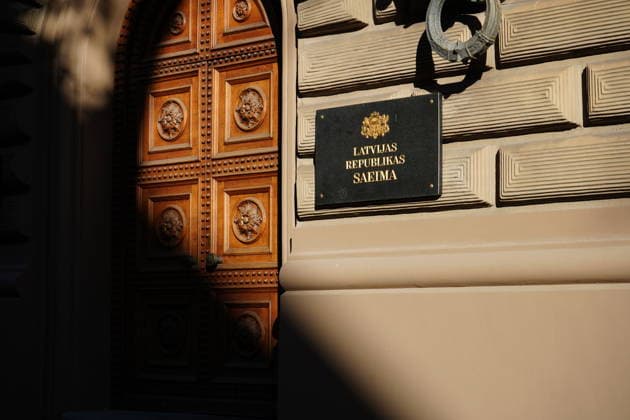 (261003) -- RIGA, Oct. 3, 2026 -- This photo taken on Oct. 3, 2026 shows a view of the saeima (parliament) building in Riga, Latvia. Voting in the Latvian parliamentary election began on Saturday morning, with 1,428 candidates vying for 100 seats in the 15th Saeima, Latvia s parliament. ) LATVIA-RIGA-PARLIAMENTARY ELECTION ChenxYufen 