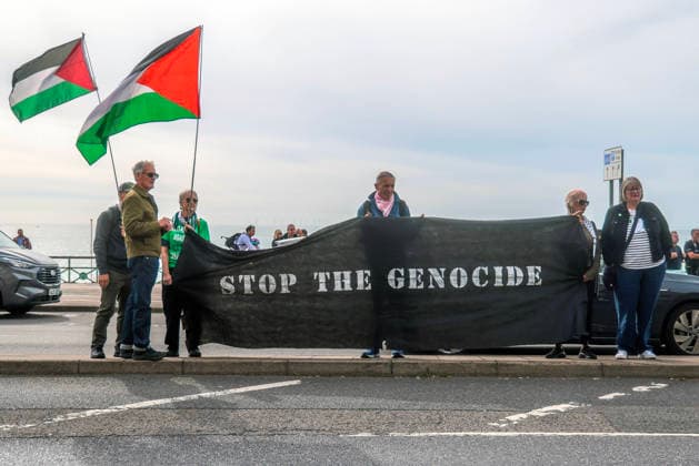 . 03 10 2026. Brighton, United Kingdom. Green Party Conference Day 2. Zionist protest & counter protest outside the Green Party Conference on day two at the Brighton Centre, Brighton.  xMartynxWheatleyx xi-Imagesx IIM-27041-0047
