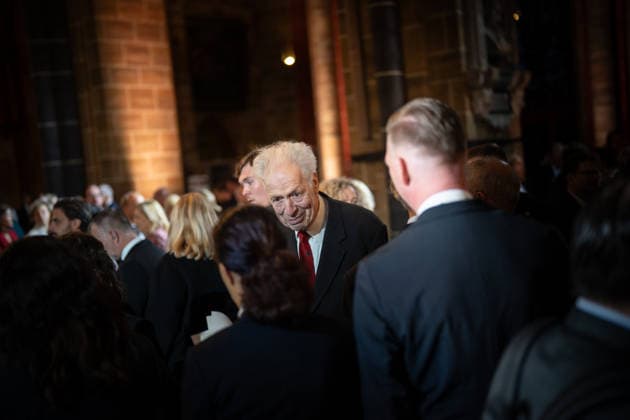 Ecumenical service at St. Petri Cathedral; Henning Scherf, former senator and mayor of Bremen; Official central celebrations for German Unity Day 2026 in Bremen, Bremen, Germany; downtown