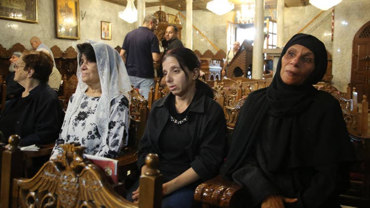 October 3, 2026, Gaza City, Gaza Strip, Palestinian Territory: Palestinian Christians gather to bid farewell and pray beside the bodies of Maysaa Abu Daoud and her daughter, Mary Abu Daoud, who were killed in an Israeli airstrike that targeted a residential apartment in western Gaza City. Funeral prayers are held at St. Porphyrios Church in the Zeitoun neighborhood of southeastern Gaza City. Gaza City Palestinian Territory - ZUMAz119 20261003_zip_z119_046 Copyright: xSalahxHashemx