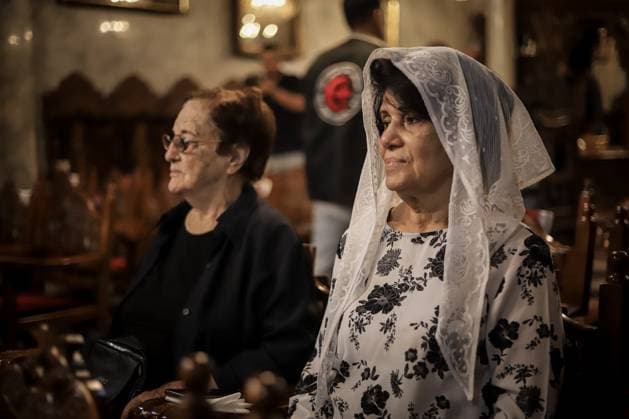 RECORD DATE NOT STATED Funeral Held for Christian Mother and Daughter Killed in Gaza City Strike (INT) Funeral Held for Christian Mother and Daughter Killed in Gaza City Strike on October 3, 2026, Gaza, Palestine: Mourners attend the funeral of Christian mother Maysa Abu Dawood and her daughter Mary at Saint Porphyrius Church in Gaza City on Saturday, after they were killed early in the morning when an Israeli airstrike hit their residential apartment in the city. Mukhtars, community reconciliation figures, and members of the Palestinian Civil Defense attend the funeral. Credit: Mohammed M. Skaik TheNews2(Foto: Mohammed Skaik Thenews2 imago images) Funeral Held for Christian Mother and Daughter Killed in Gaza City Strike Copyright: xMohammedxSkaikx