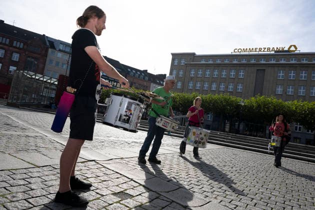 October 3, 2026 Press Event: Es brennt Initiative Human Chain in Dortmund, Hansaplatz The XR Potts Drummers from Essen are supporting the protest at Hansaplatz and Westenhellweg in Dortmund, North Rhine-Westphalia, Germany