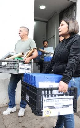 RECORD DATE NOT STATED Ballot boxes leave the electoral office in Bela Vista, Sao Paulo. Sao Paulo (SP), 03 10 2026 2026 elections Electronic ballot boxes leave the 1st electoral office, in Bela Vista, Sao Paulo, to be transported to the polling places for the 1st round of the 2026 elections, scheduled for this Sunday (4).(Foto: Leco Viana Thenews2 imago images) Ballot boxes leave the electoral office in Bela Vista, Sao Paulo. Copyright: xLecoxVianax