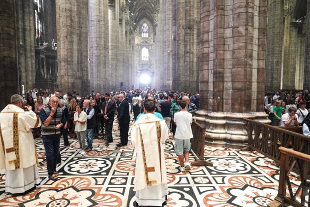 IPA89253410 - MILAN, October 3, 2026 - Ordination ceremony for temporary deacons held in Milan Cathedral by Archbishop Mario Delpini. Copyright: xEmanuelexRobertoxDexCarlix xx IPA89253410