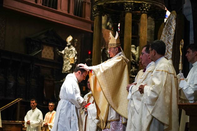 IPA89253362 - MILAN, October 3, 2026 - Ordination ceremony for temporary deacons held in Milan Cathedral by Archbishop Mario Delpini. Copyright: xEmanuelexRobertoxDexCarlix xx IPA89253362