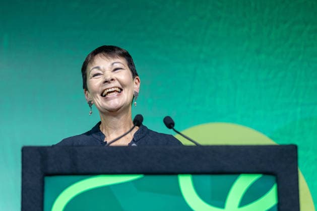 Green Party Conference Deputy Leader s Speeches, Brighton, UK 3 October 2026 Former Green Party leader and MP Caroline Lucas introduces Green Party Co-Deputy Leader Rachel Millward on stage at the Green Party Conference in Brighton, UK, on 3 October 2026., Credit:Pete Speller Avalon  Copyright: xPetexSpellerx xAvalonx 1140263339