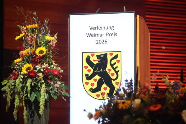 Weimar Prize Awarded to Ute Freudenberg Weimar, October 3, 2026 Weimar Prize Awarded to Ute Freudenberg The award ceremony took place on German Unity Day at the Weimarhalle and is Copyright: xMatthiasxGränzdörferx