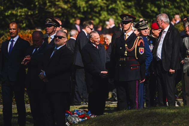 82nd anniversary of the Carpathina-Dukla Operation SVIDNIK, SLOVAKIA – OCTOBER 3: Rudolf Schuster (M), ex-president of Slovakia arrives as Slovak officials, military personnel and members of the public gather to commemorate the 82nd anniversary of the Carpathian-Dukla Operation, one of the bloodiest military operations fought on Slovak territory during World War II. The commemorations take place at the Military Historical Museum in Svidnik and at the Dukla battlefield memorial complex, honouring the soldiers who fought and died during the operation, which marked the beginning of the direct liberation of Czechoslovakia. Robert Nemeti Anadolu Svidnik Slovakia. Editorial use only. Please get in touch for any other usage. Copyright: x2026xAnadoluxRobertxNemetix