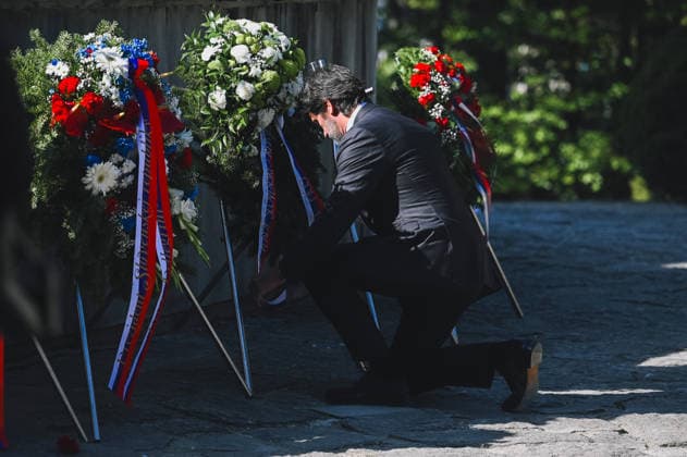 82nd anniversary of the Carpathina-Dukla Operation SVIDNIK, SLOVAKIA – OCTOBER 3: Robert Kalinak, Minister of Defence of Slovakia attends a wreath laying ceremony as Slovak officials, military personnel and members of the public gather to commemorate the 82nd anniversary of the Carpathian-Dukla Operation, one of the bloodiest military operations fought on Slovak territory during World War II. The commemorations take place at the Military Historical Museum in Svidnik and at the Dukla battlefield memorial complex, honouring the soldiers who fought and died during the operation, which marked the beginning of the direct liberation of Czechoslovakia. Robert Nemeti Anadolu Svidnik Slovakia. Editorial use only. Please get in touch for any other Copyright: x2026xAnadoluxRobertxNemetix