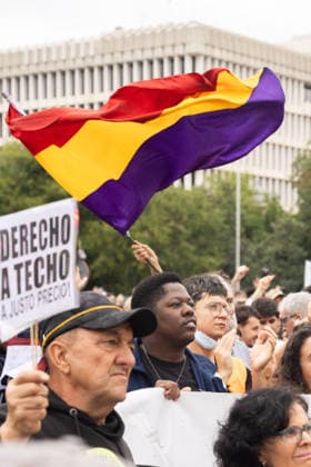 October 3, 2026, Madrid, Madrid, SPAIN: Almost half a million people demonstrated in Madrid this Saturday to demand intervention in the housing market. The protest took place a day after the Congress of Deputiesâ€with votes from the political rightâ€rejected two decrees aimed at increasing control over the real estate market. Madrid SPAIN - ZUMAl221 20261003_zip_l221_023 Copyright: xIgnacioxLopezxIsasmendix