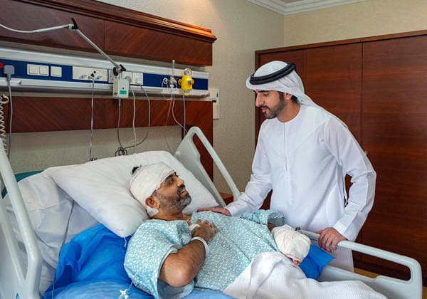 RECORD DATE NOT STATED Dubai Crown Prince Hamdan bin Mohammed Al Maktoum meets Indian pilot Smit Machchhar Abu Dhabi UAE , Oct 03 (ANI): Dubai Crown Prince and UAE Deputy Prime Minister Hamdan bin Mohammed Al Maktoum inquires about the health of Captain Smit Machchhar, who saved hundreds of lives aboard a flydubai flight to Tel Aviv, in Abu Dhabi on Saturday. The pilot is undergoing treatment for injuries sustained in a mid-air attack. (@HamdanMohammed X ANI Photo) Abu Dhabi UAE Copyright: xANIx ANI_20261003228