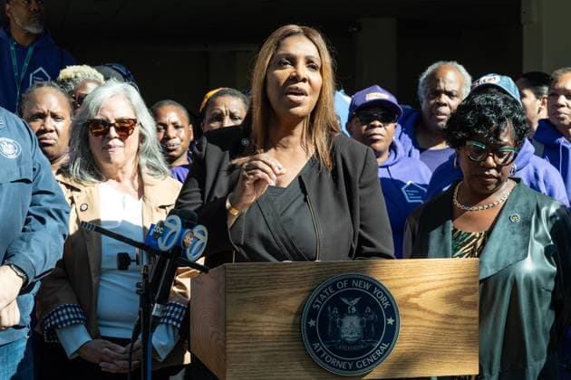 October 3, 2026, Bronx, New York, USA: State Attorney General Letitia James speaks at the rally to help New Yorkers protect their homes at Bronx Bethany Church in the Bronx borough of New York, NY on October 3, 2026 Bronx USA - ZUMAr339 20261003_znp_r339_017 Copyright: xLevxRadinx