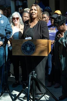 October 3, 2026, Bronx, New York, USA: State Attorney General Letitia James speaks at the rally to help New Yorkers protect their homes at Bronx Bethany Church in the Bronx borough of New York, NY on October 3, 2026 Bronx USA  - ZUMAr339 20261003_znp_r339_018 Copyright: xLevxRadinx