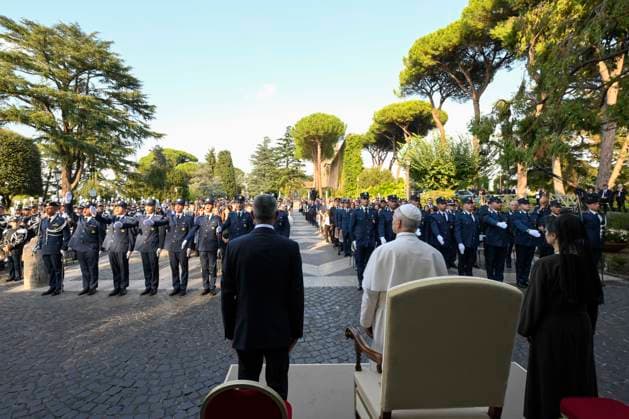 ITALY - MASS FOR THE GENDARMERIE - VATICAN-2026 10 3 Italy, Rome, Vatican, 2026 10 3 Pope Leo XIV Pope Leo XIV celebrating Holy Mass for the Gendarmerie Corps in the Vatican Gardens, Vatican The Vatican . EDITORIAL USE ONLY - NO BOOKS Copyright: xVATICANxMEDIA xCatholicxPressxPhotox